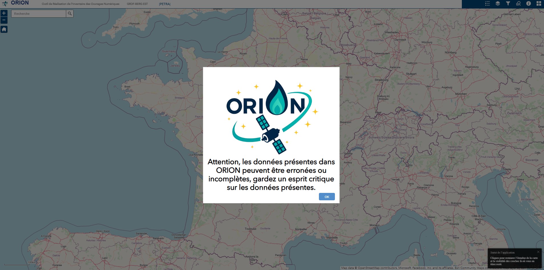 ORION — interface cartographique